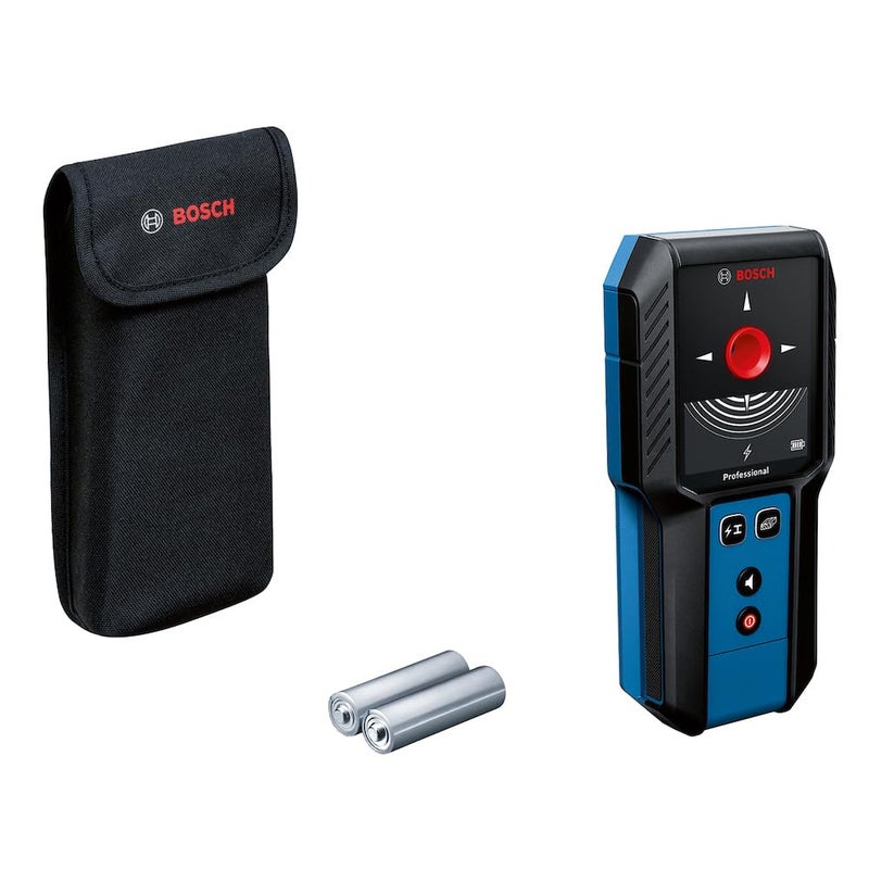 Bosch Professional GMS 12027 Detector 2 x AA Batteries Max Detection Depth NonMagnetic MetalMagnetic MetalVoltageConducting CableWood 1201005030 mm Protective Bag - Image 2