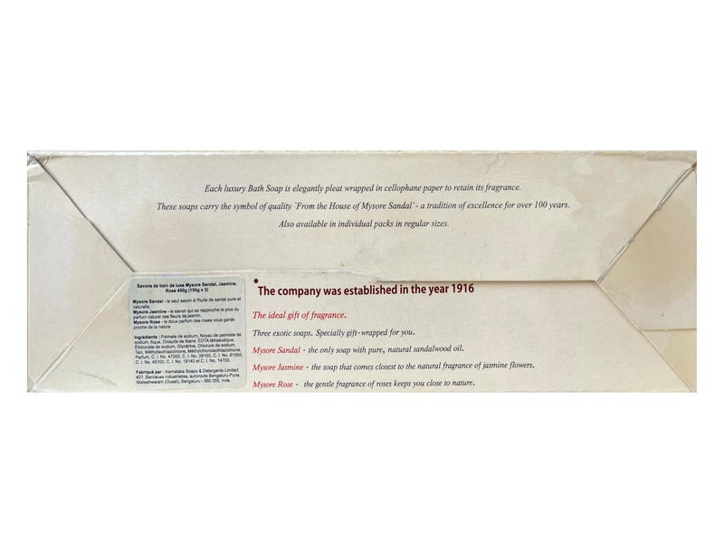 Mysore Sandal, Jasmine and Rose Bath Soaps 5.3oz Each - Image 2