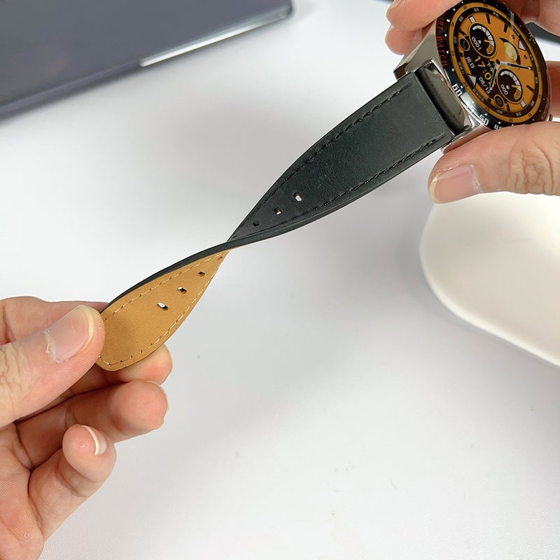 إيروريكس سوار ساعة جلدي عالمي بمقاس 22 مم بتصميم كلاسيكي (بني) - Image 5