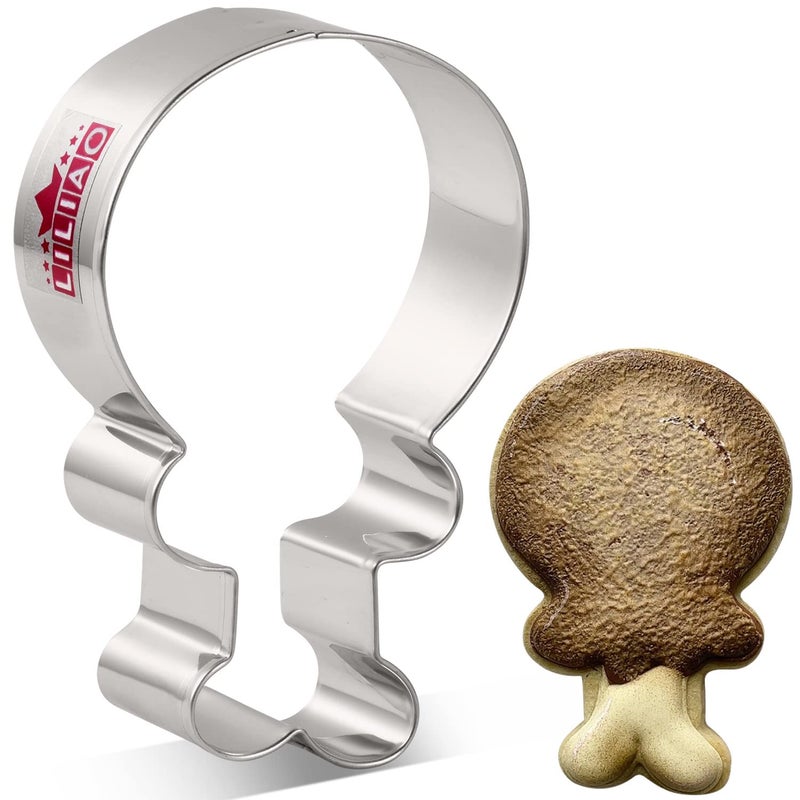LILIAO Thanksgiving Turkey Leg Cookie Cutter - 2.7 x 3.9 inches - Stainless Steel - Image 1