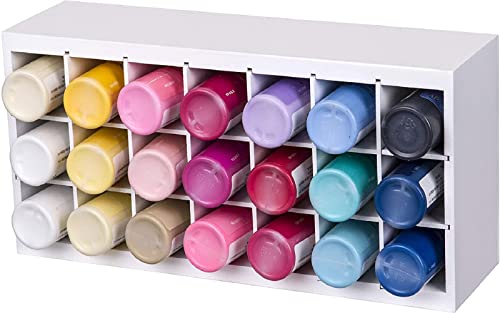 ArtBin 6828AG Paint Storage Tray Art Craft Supply Storage Super Satchel System Accessory Wall Mountable 21 Compartment Paint Organizer White