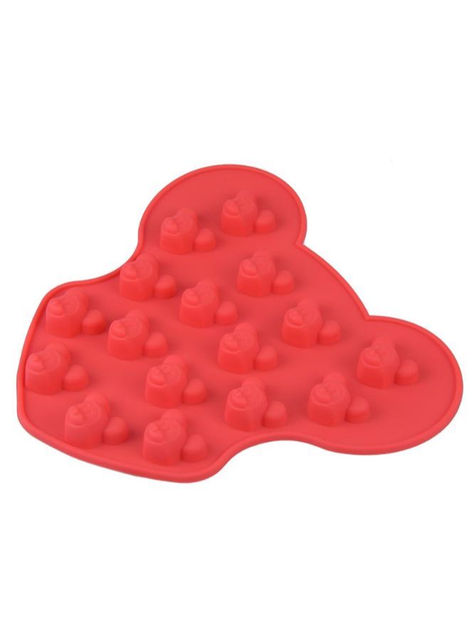 NIBEMINENT Non Stick Silicone Mickey Cake Chocolate Mold Red - Image 2