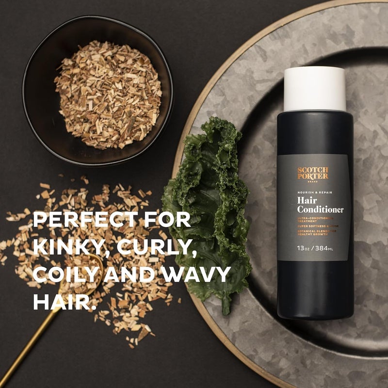 scotch porter Nourish & Repair Hair Conditioner for Men  Strengthens Softens & Prevents Frizz  Formulated with NonToxic Ingredients Free of Parabens Sulfates & Silicones  Vegan  13oz Bottle - Image 1