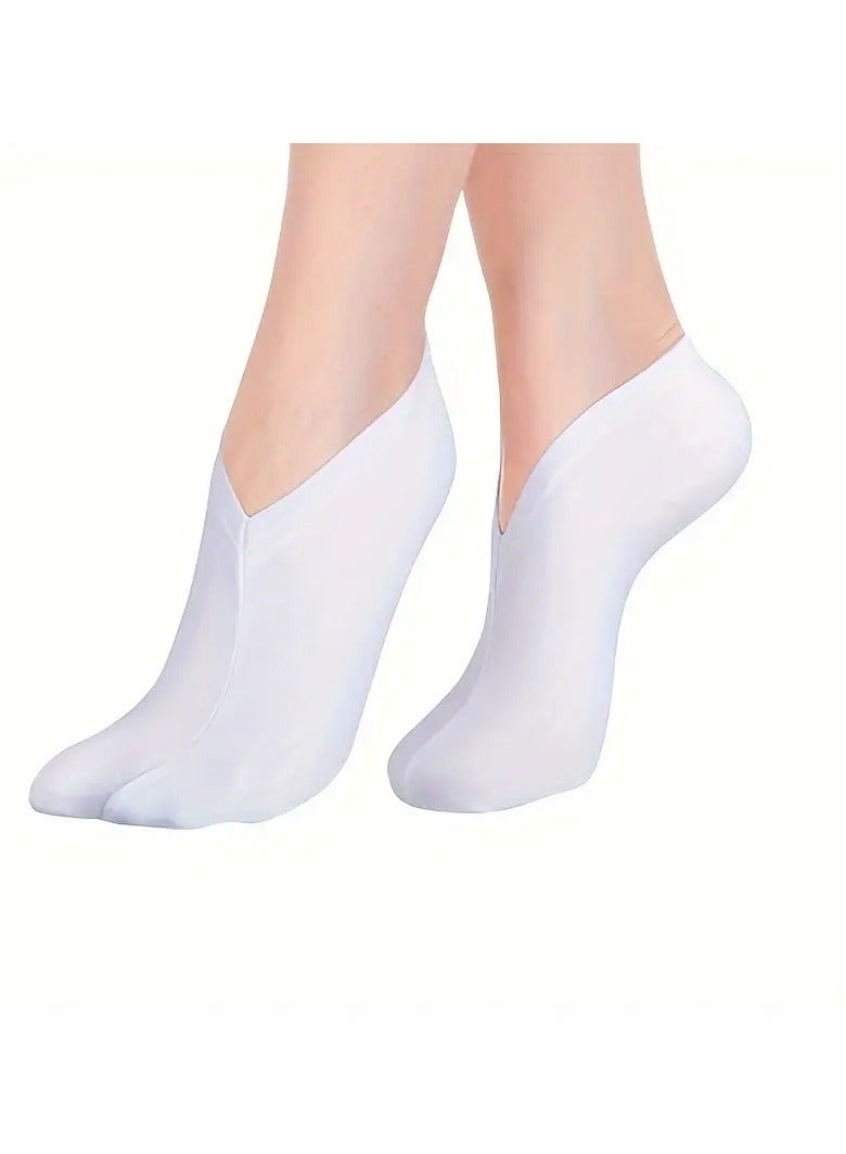 Ucanbe Soft and Comfortable Two-Finger Touchscreen Gloves, Cotton Wrist-Cuff Moisturizing Gloves, Foot and Sock Care Beauty Gloves  - Image 3