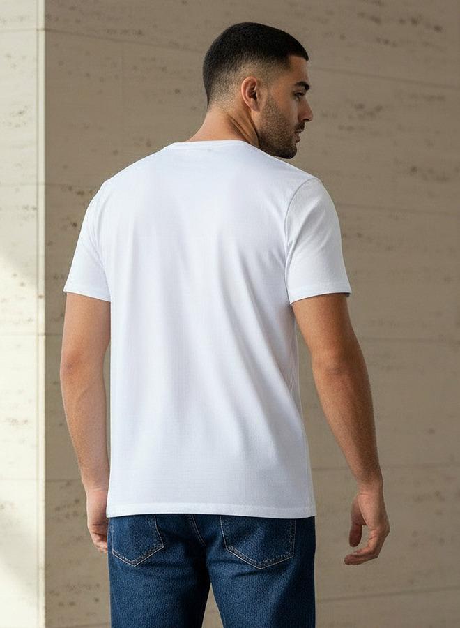 Iconic Men Slim Fit Round Neck Short Sleeve Slogan Print T-shirt - Image 3