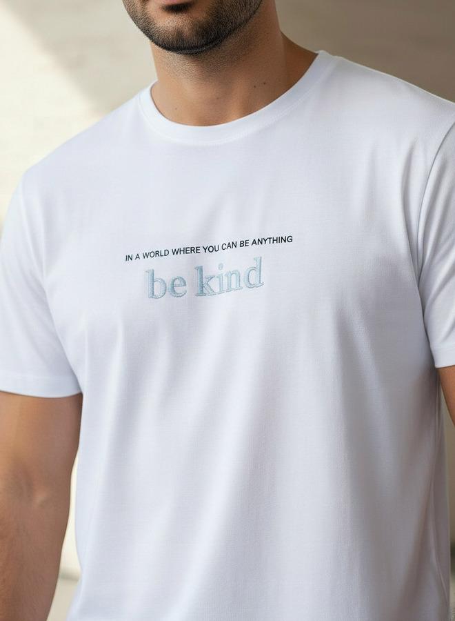 Iconic Men Slim Fit Round Neck Short Sleeve Slogan Print T shirt - Image 4