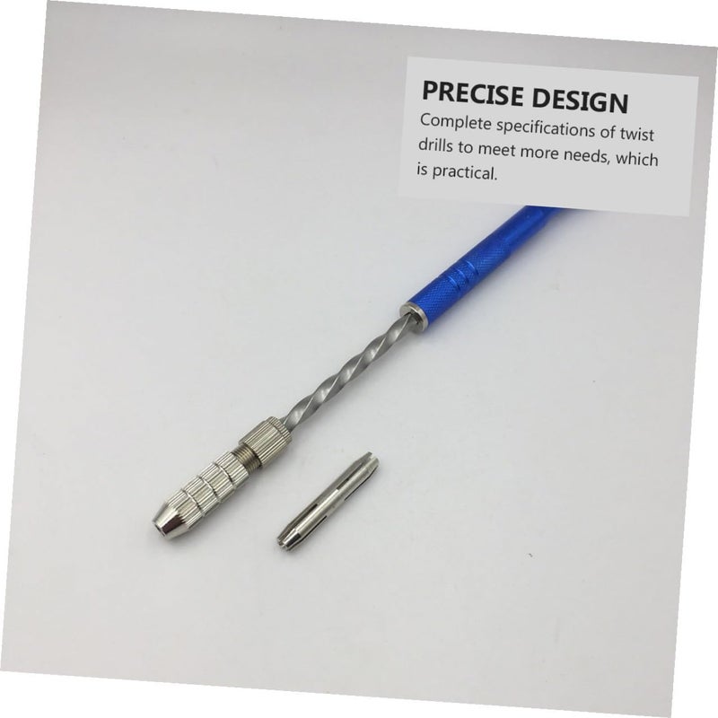 Semi-Automatic Hand Drill Set with 10 Drill Bits and Small Vise, Blue Multifunction Carving Pin Vise for DIY Crafting and Model Building - Image 4