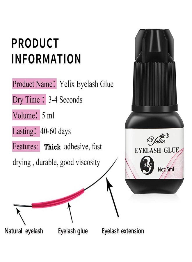 Yelix Professional Glue for Eyelash Extensions- Extra Strong Bonding and Premium Lash Glue Adhesive for Individual Lash (YG-003) - Image 3