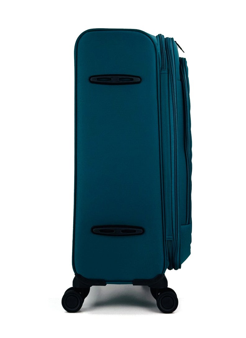 SAW & SEE - Luggage Bag 3-Piece Set – Softside Expandable, Ultra-Lightweight, Waterproof & Durable Suitcase with TSA Lock, 360° Double Spinner Wheels, Anti-Theft Zipper & Multi-Pocket Design – 20" / 24" / 28" – Peacock Blue - Image 1