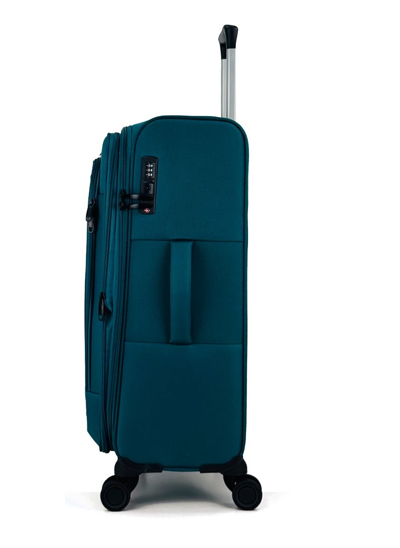 SAW & SEE - Luggage Bag 3-Piece Set – Softside Expandable, Ultra-Lightweight, Waterproof & Durable Suitcase with TSA Lock, 360° Double Spinner Wheels, Anti-Theft Zipper & Multi-Pocket Design – 20" / 24" / 28" – Peacock Blue - Image 1