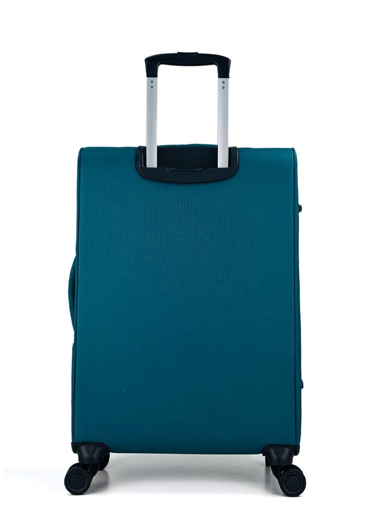 SAW & SEE - Luggage Bag 3-Piece Set – Softside Expandable, Ultra-Lightweight, Waterproof & Durable Suitcase with TSA Lock, 360° Double Spinner Wheels, Anti-Theft Zipper & Multi-Pocket Design – 20" / 24" / 28" – Peacock Blue - Image 1
