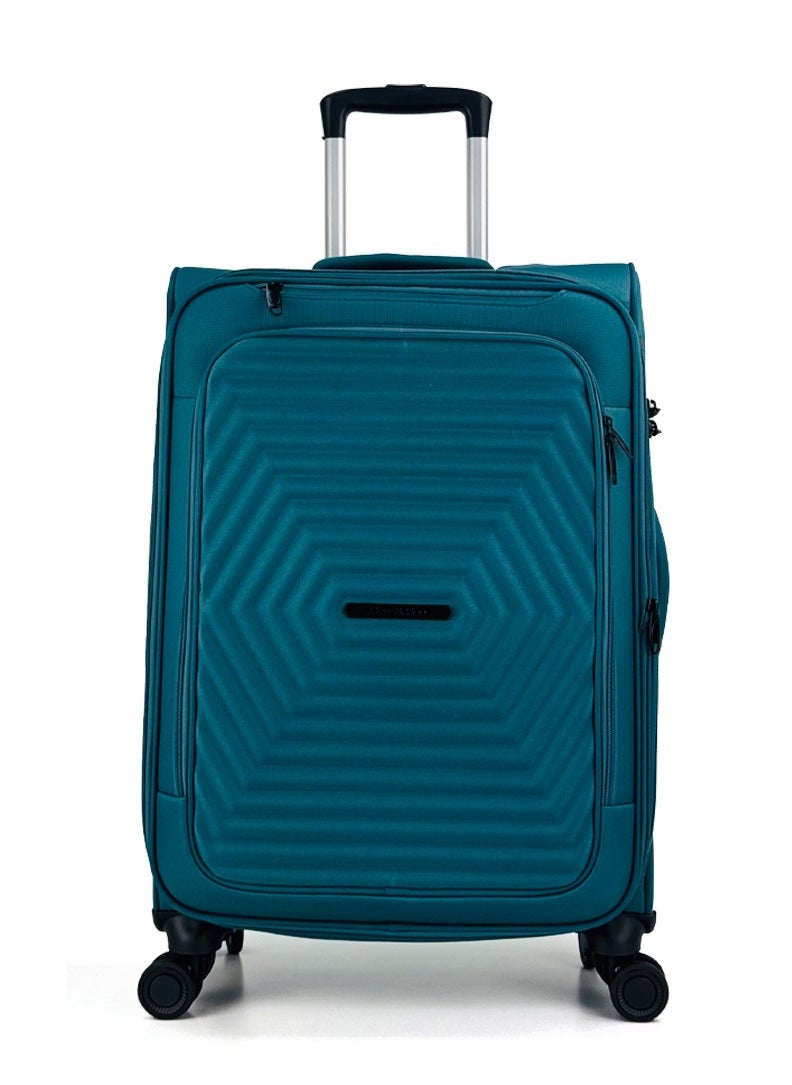 SAW & SEE - Luggage Bag 3-Piece Set – Softside Expandable, Ultra-Lightweight, Waterproof & Durable Suitcase with TSA Lock, 360° Double Spinner Wheels, Anti-Theft Zipper & Multi-Pocket Design – 20" / 24" / 28" – Peacock Blue - Image 1