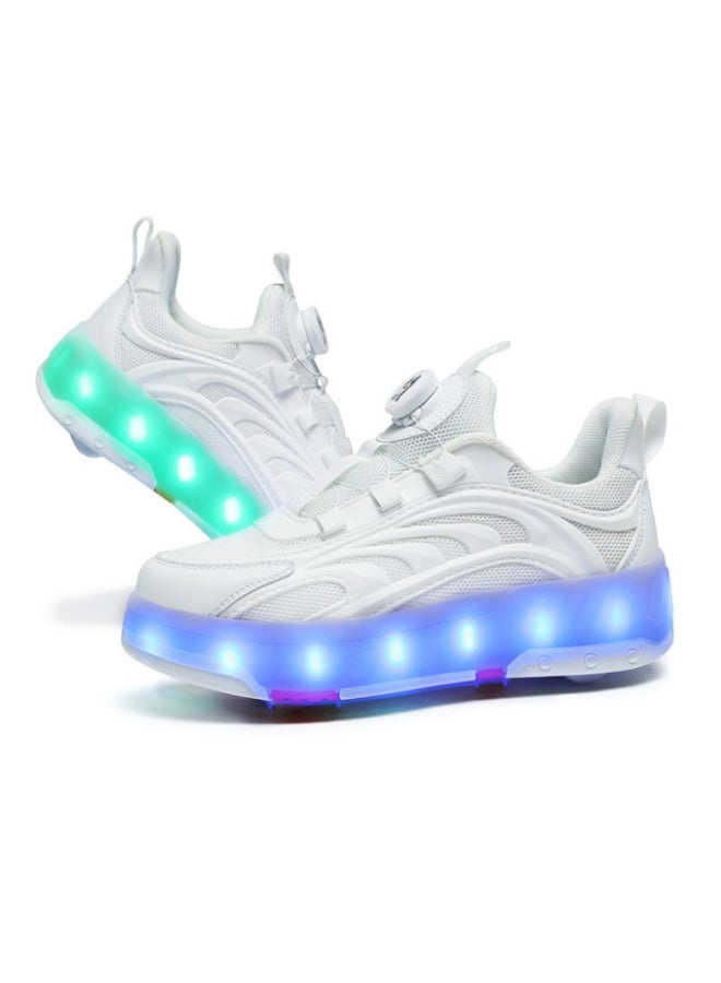 Loquat Unisex Kids Roller Skates Shoes USB Charging, Girls Boys LED Roller Skate Shoes with Double Wheels Retractable Technical Skateboarding - Image 2