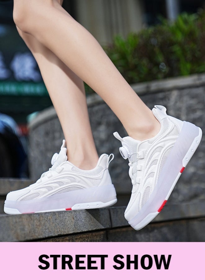 Loquat Unisex Kids Roller Skates Shoes USB Charging, Girls Boys LED Roller Skate Shoes with Double Wheels Retractable Technical Skateboarding - Image 3