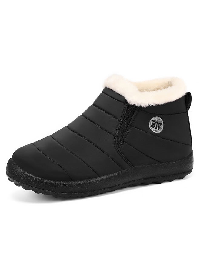 Cotton Shoes Winter New Polyurethane Couple Snow Boots Fleece-lined Thickeneded Cotton Boots Warm Casual Walking Shoes