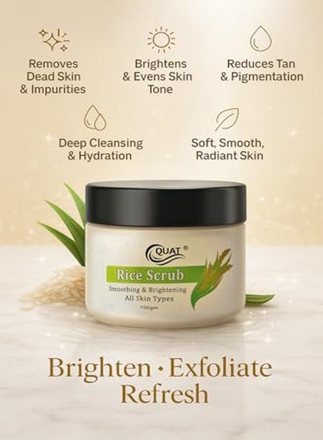 QUAT Rice Face Scrub for Brightening, De-Tan & Smooth Skin | Gentle Exfoliating Rice Extract Scrub to Remove Dead Skin & Dullness - 100 g - Image 4