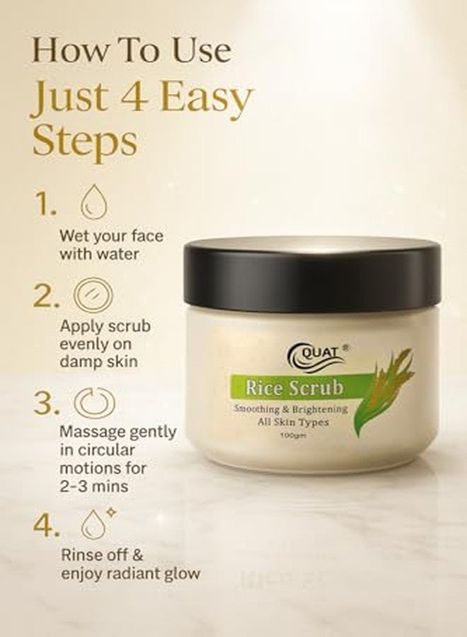 QUAT Rice Face Scrub for Brightening, De-Tan & Smooth Skin | Gentle Exfoliating Rice Extract Scrub to Remove Dead Skin & Dullness - 100 g - Image 3