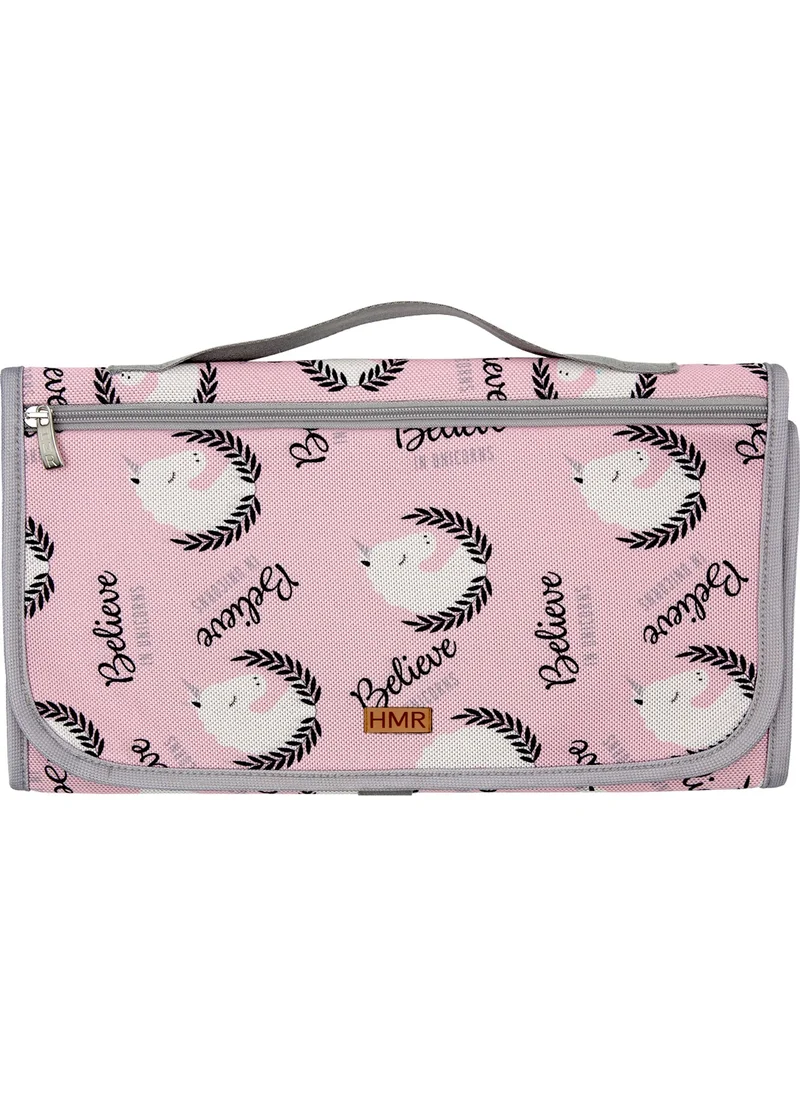 Hamur Dough Baby Diaper Cushion Care Bag Unicorns - Pink