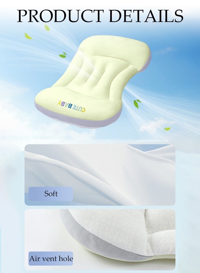 DUNISO Baby pillow,Ergonomic Spine-Protective Design, Anti deviation head pillow,Suitable for Newborns,Washable Toddler Pillow,Soft Breathable - Image 3
