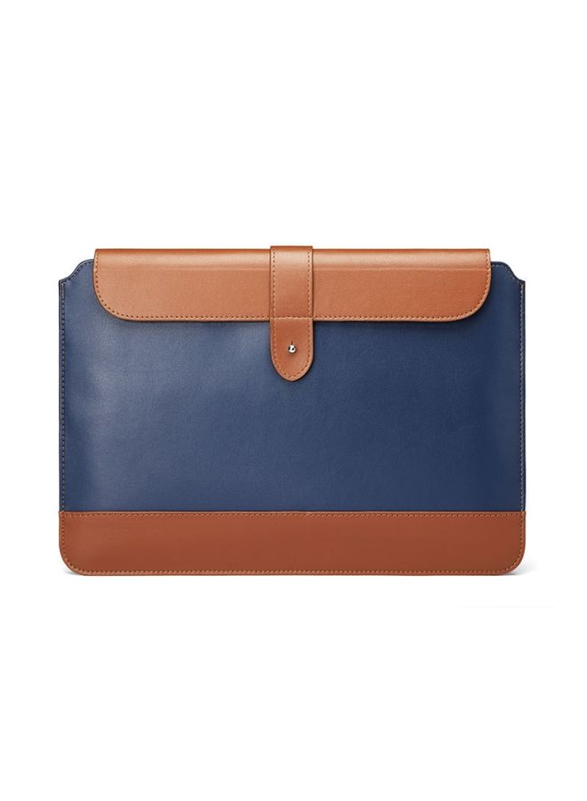 Horizontal Microfiber Color Matching Notebook Liner Bag, Style: Liner Bag  (Blue + Brown), Applicable Model: 14-15.4 Inch