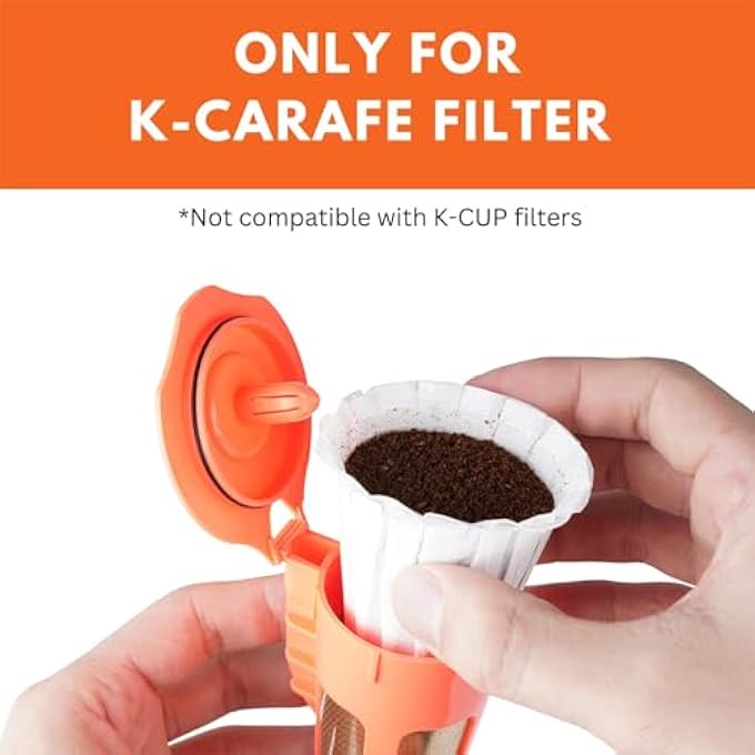 KASTWAVE Disposable Coffee Filters For KCarafe Reusable Filters Reusable Filter Includes Reusable Filter And Coffee Scoop Paper Disposable Coffee Filter For Keurig KCarafe White 100 Count - Image 3