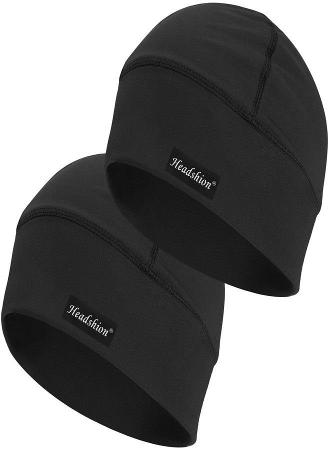 Headshion Cooling Skull Caps for Men Women,2-Pack Lightweight Beanie Helmet Liner (L,Black) - Image 1