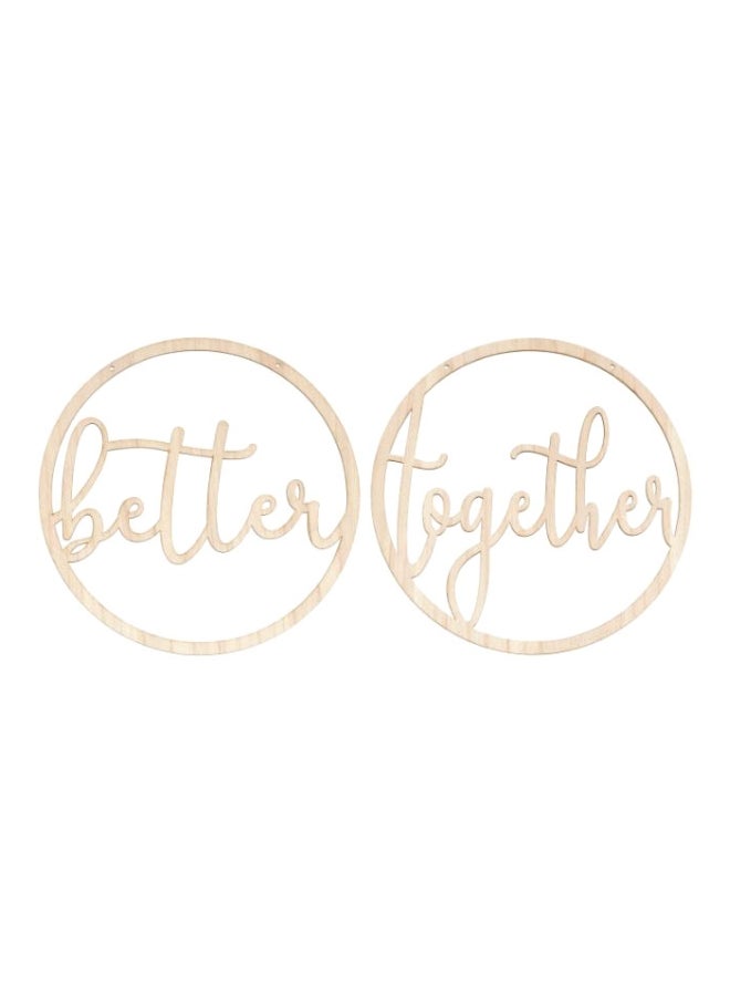NIBEMINENT 2-Piece Better Together Wedding Hoops Signs 35cm  - Image 1