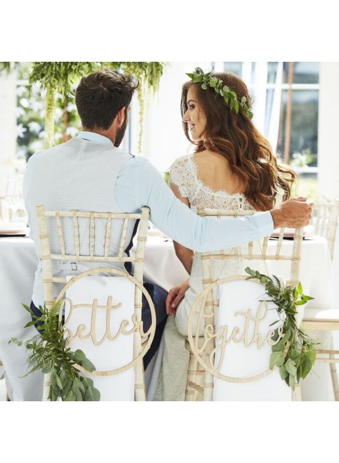 NIBEMINENT 2-Piece Better Together Wedding Hoops Signs 35cm  - Image 2
