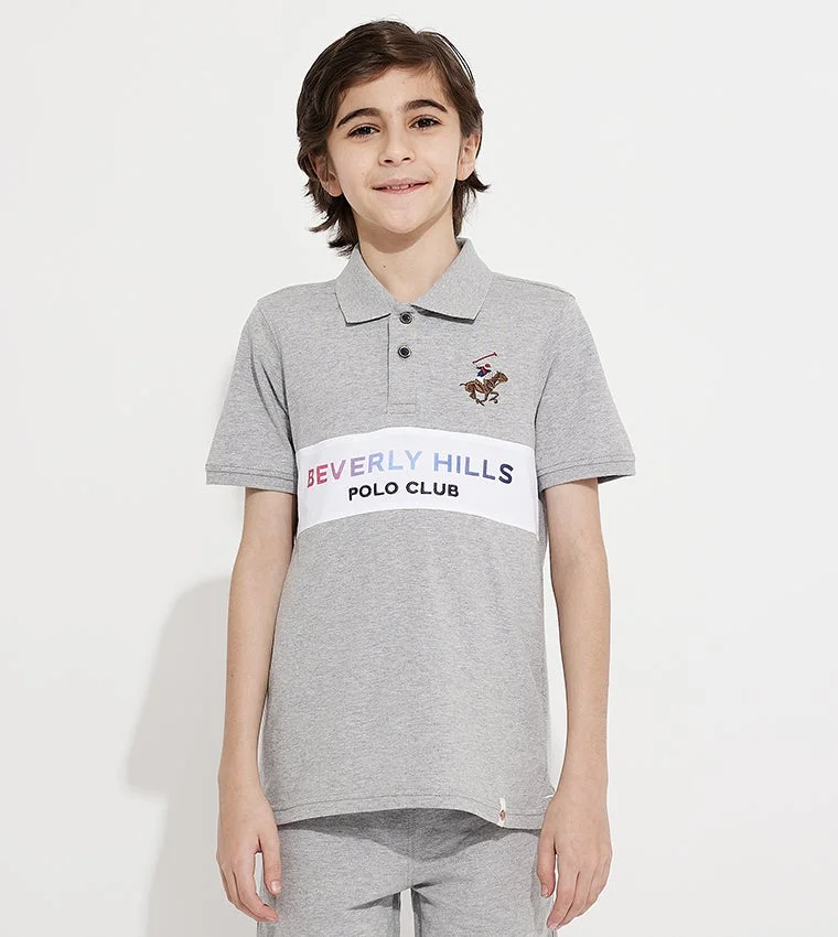 بيفرلي هيلز بولو كلوب تيشيرت بولو بأكمام قصيرة مطبوع