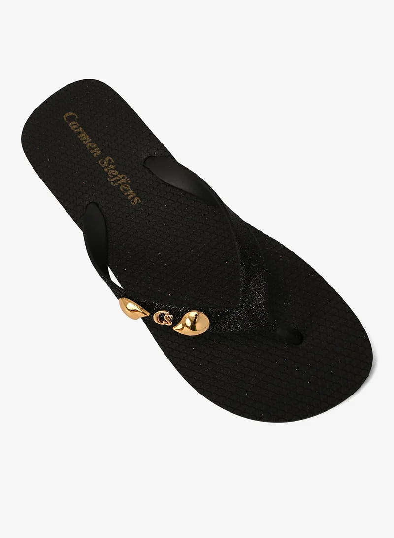 Carmen Steffens Black CS Shine Flip-Flop