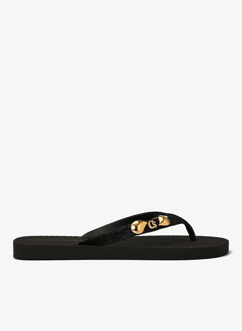 Carmen Steffens  Black CS Shine Flip-Flop for Women | Best Price UAE