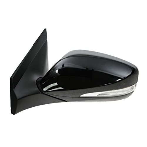 TRQ Left Mirror Power with Heat with Housing Turn Signal without Spotter Mirror Drivers Side Compatible with 2012-2017 Hyundai Accent HY1320183 - Image 2