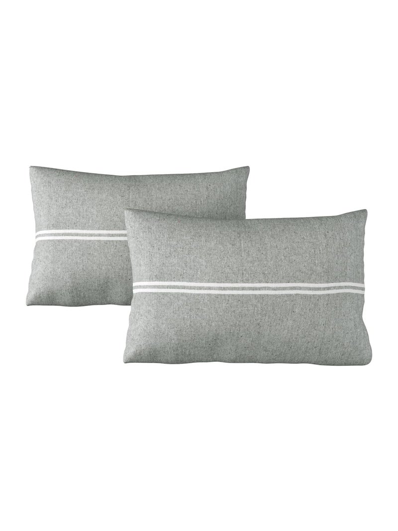 Värde 180 TC Pillow Cover Set of 2 | Pillow Cover Cotton 100% | Pillow Cover Set of 2 King Size | Wrinkle Free & Fade Resistance | Striped Pattern | Standard Size | All Season Use (Grey2) - Image 3