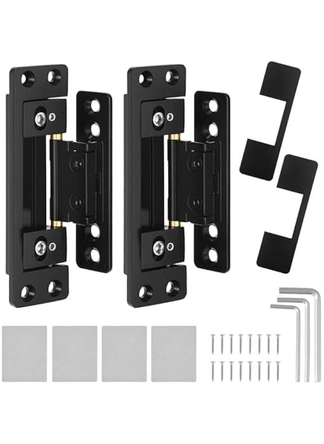 Arabest 2 Pack Ultra-Thin Hidden Hinges - Zinc & Aluminum Alloy Concealed Door Hinges, 110 lbs Load Capacity, 110° Opening for Secret Door  - Image 1