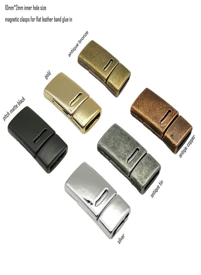 shapesbyX Mix Color 12 Pieces 10mm Flat Magnetic Clasps for Bracelet Making 10mmx2mm Hole - Image 2