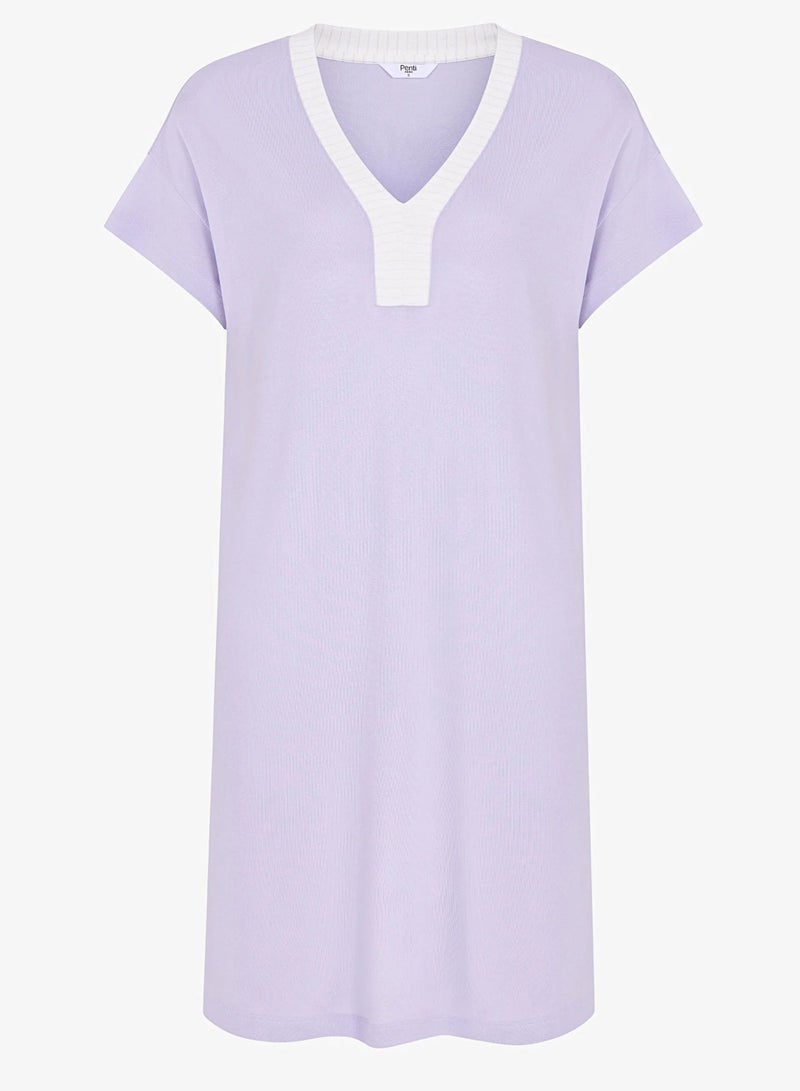 Penti Women Collagen Short Sleeve Lilac Night Dress - Image 4