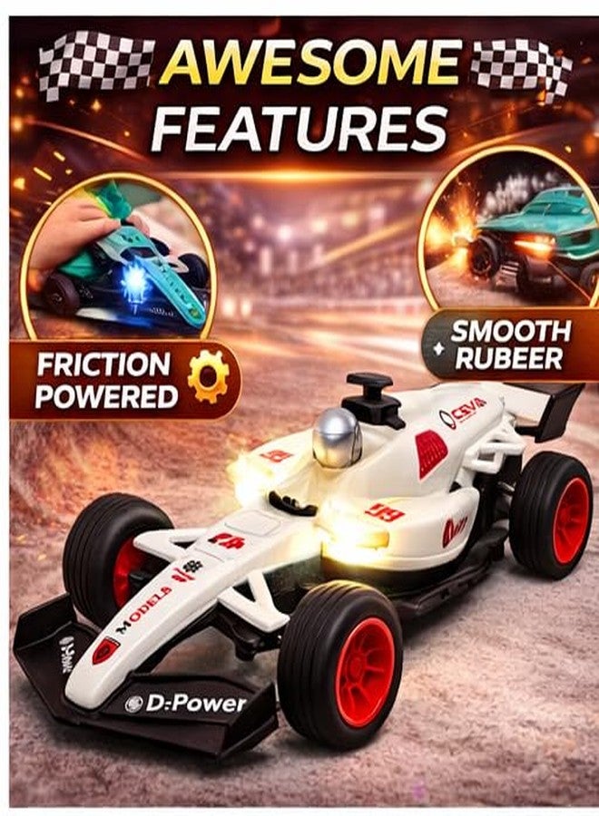 PLUSPOINT F1 Friction Powered Race Car Toy for Kids, Formula1 Car with Light and Sound Push and Go F1 Racing Speed Vehicle for Toddlers, Kids,Boys & Girls - Image 3