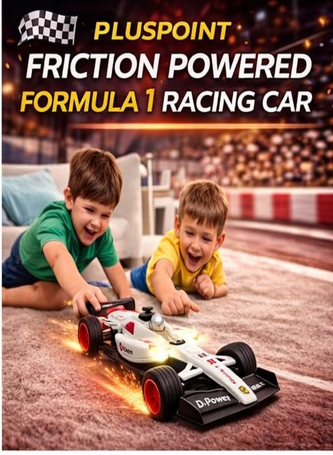 PLUSPOINT F1 Friction Powered Race Car Toy for Kids, Formula1 Car with Light and Sound Push and Go F1 Racing Speed Vehicle for Toddlers, Kids,Boys & Girls - Image 2