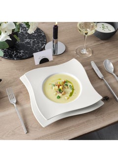 Villeroy & Boch Villeroy & Boch New Wave Rim Soup, 10.25 in, Premium Porcelain, White  - Image 3