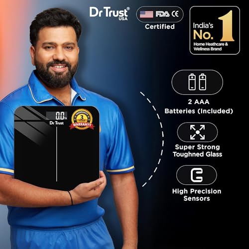 Dr Trust USA Inspire Personal Digital Electronic Weight Machine For Human Body 180Kg Capacity Weighing Scale-523 (Black) … - Image 2