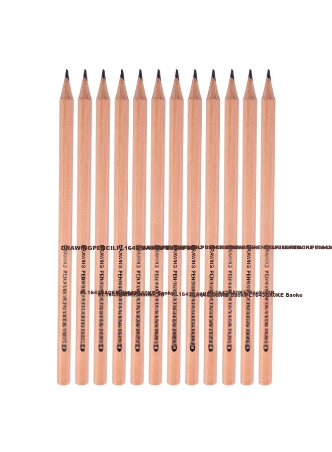 Baoke (Baoke) Pl1643 Office Drawing Pencil Sketch Student Pencil Multiple Gradients 3B 12Pcs - Image 1