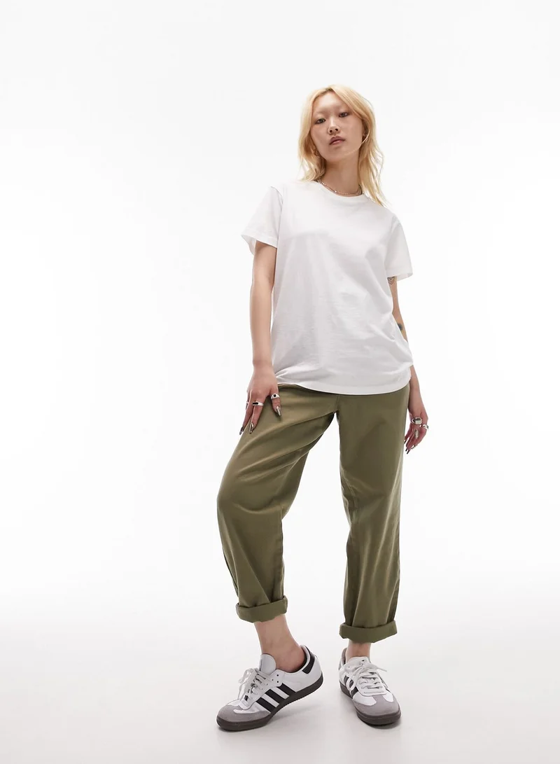 Topshop Petite Button Tab Peg Trouser