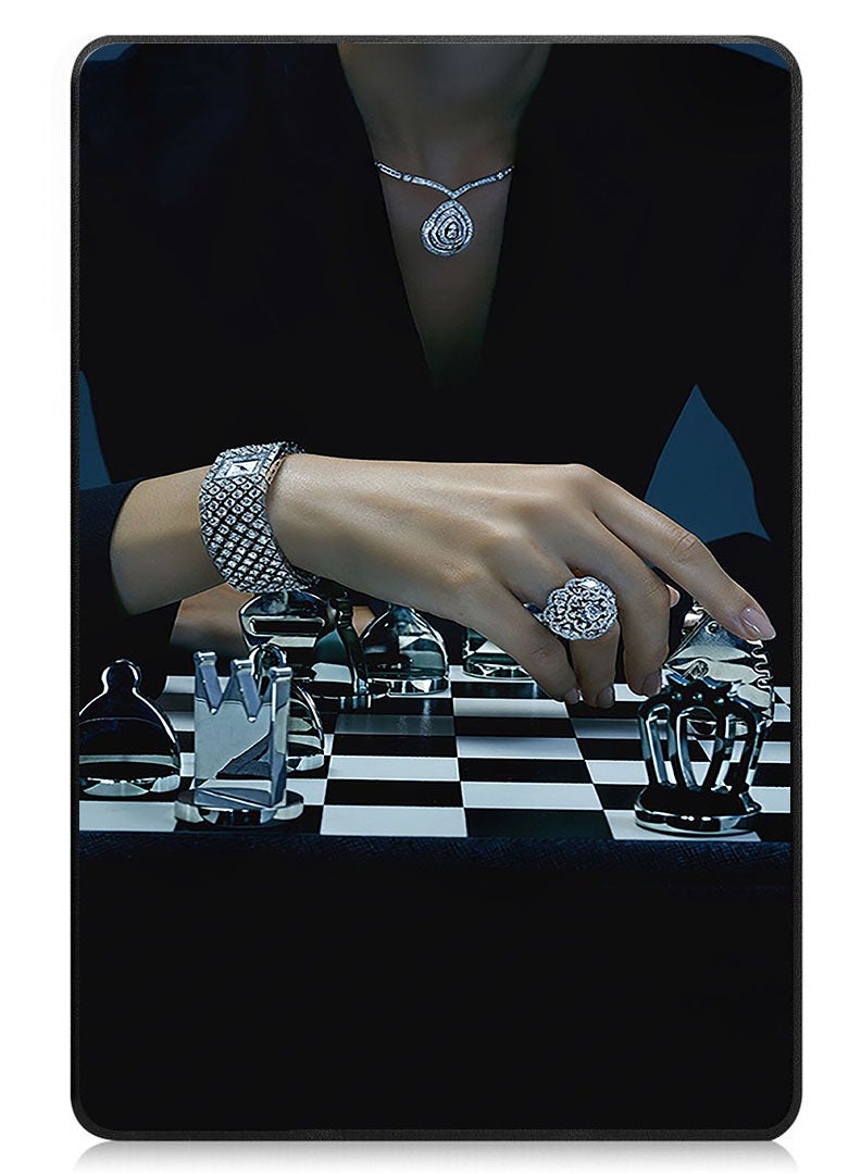 Theodor Protective Flip Case For Xiaomi Redmi Pad SE With Trifold Stand Auto Wake Sleep Shockproof Cover Chess 1 - Image 1