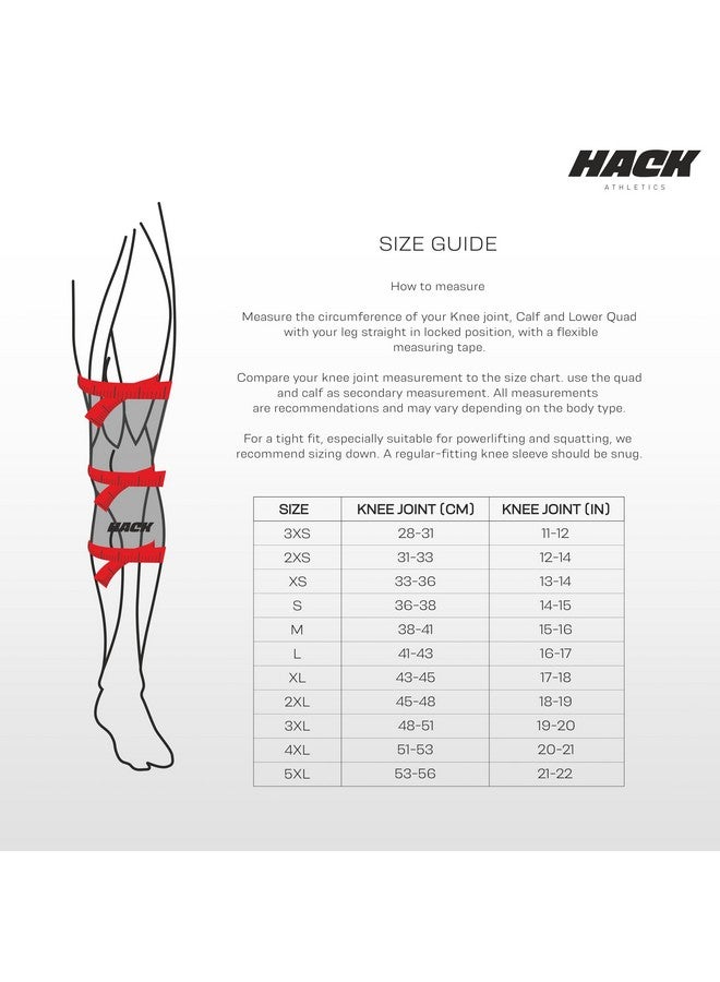 Hack Athletics أداء هاك أثلتيكس 2.0 | أكمام ضغط للركبة 7 مم للرجال والنساء دعم الركبة وتخفيف الألم، متعددة الاستخدامات لتمارين الصالة الرياضية، الرفعات المميتة، القرفصاء، رفع الأثقال، واقي الركبة (صغير) - Image 5