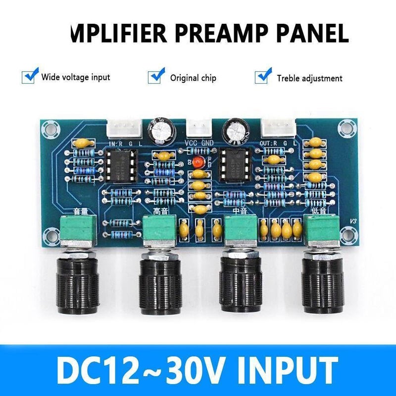 XH A901 NE5532 Preamplifier Board With Treble Bass Volume Tone Control DC 12 24V - Image 3