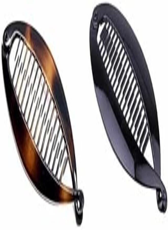 Fish Shaped Hair Clip - 2 Pieces Black and Honey