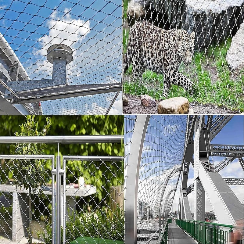 Stainless Steel Rope Wire Mesh Safety Net Protection Rope Net，Flexible Wire Rope Mesh, Balcony Stair Anti-Fall Net for Cats Birds Protective Mesh for Zoo Cage Fence, Balcony, Stair(5cm/1.5mm,1 - Image 4