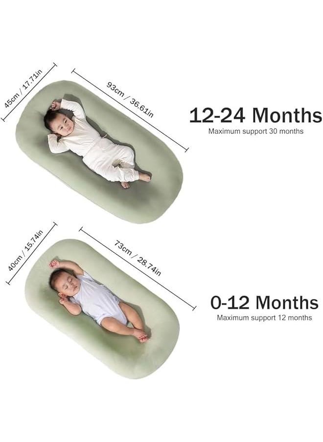 HOOKOR - Durku Baby Lounge Pillow for Newborn 0-12 Months, Newborn Lounger Nest Sleeping for Baby in Bed, Infants Soft Breathable Lounger for Boys & Girls ﻿ (Blue) - Image 1