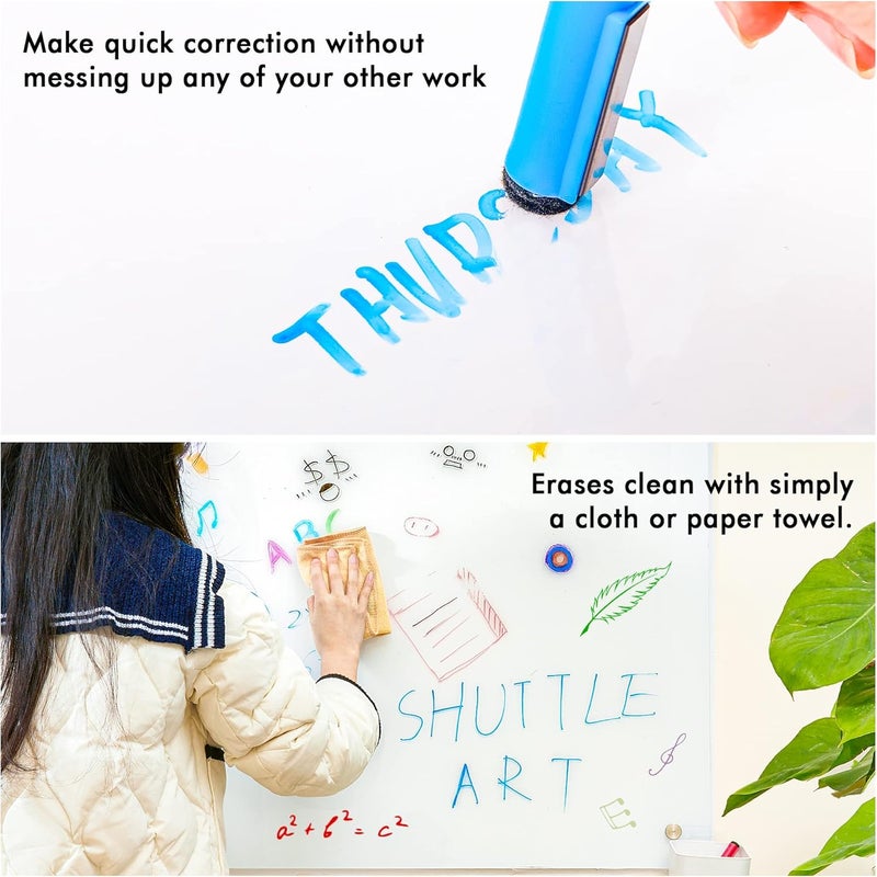 Shuttle Art Dry Erase Markers, 15 Colors Magnetic Whiteboard Markers with Erase,Fine Point Dry Erase Markers Perfect For Writing on Whiteboards, Dry-Erase Boards,Mirrors for School Office Home - Image 5