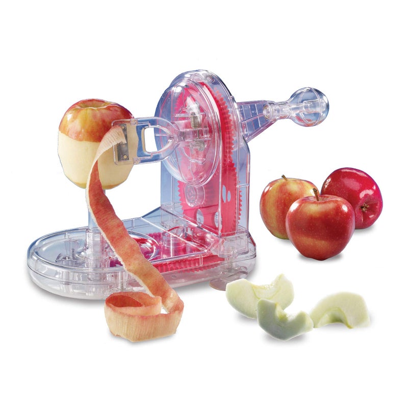 Starfrit Apple Peeler  Easily Peels All Types of Apples  Spring Loaded Arm Adapts to Various Shapes  Bonus Apple Corer